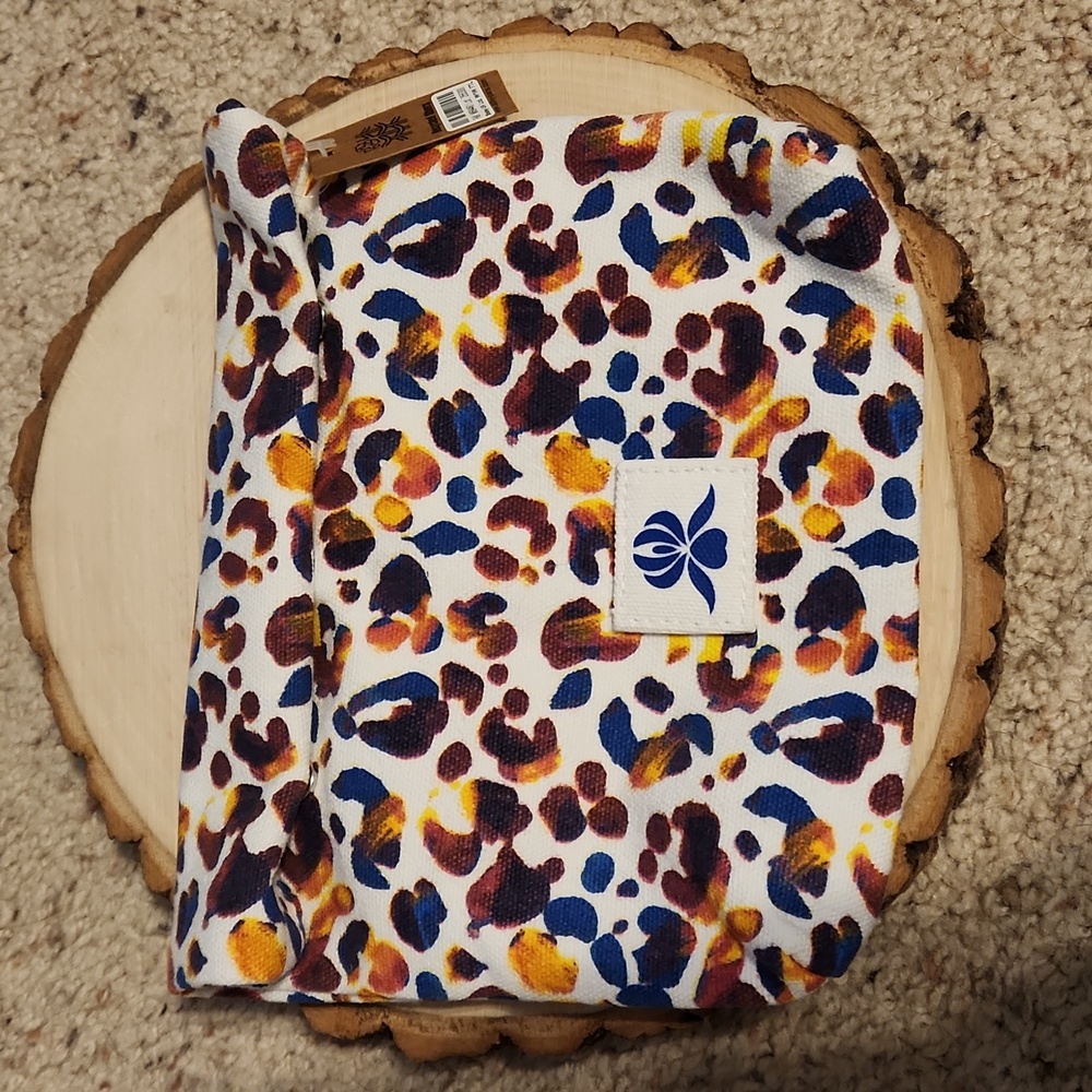 Sisley Paris Multi-colored Fold Over Bag Sack Recycled Fibers NEW